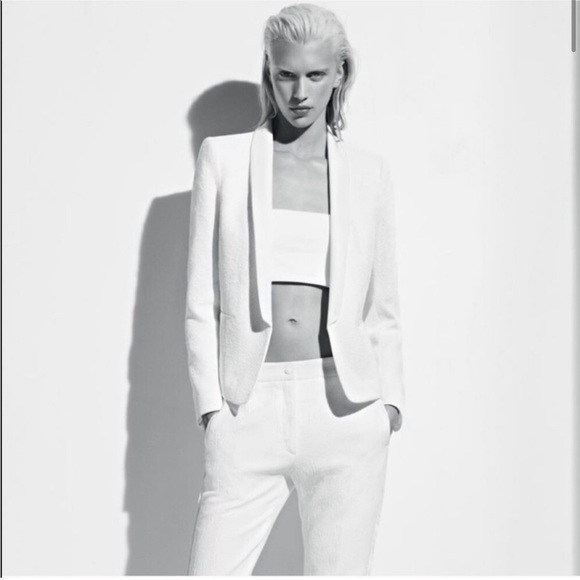 Sandro / vanille open tuxedo lapel white blazer jacket 38 M - Picture 1 of 6